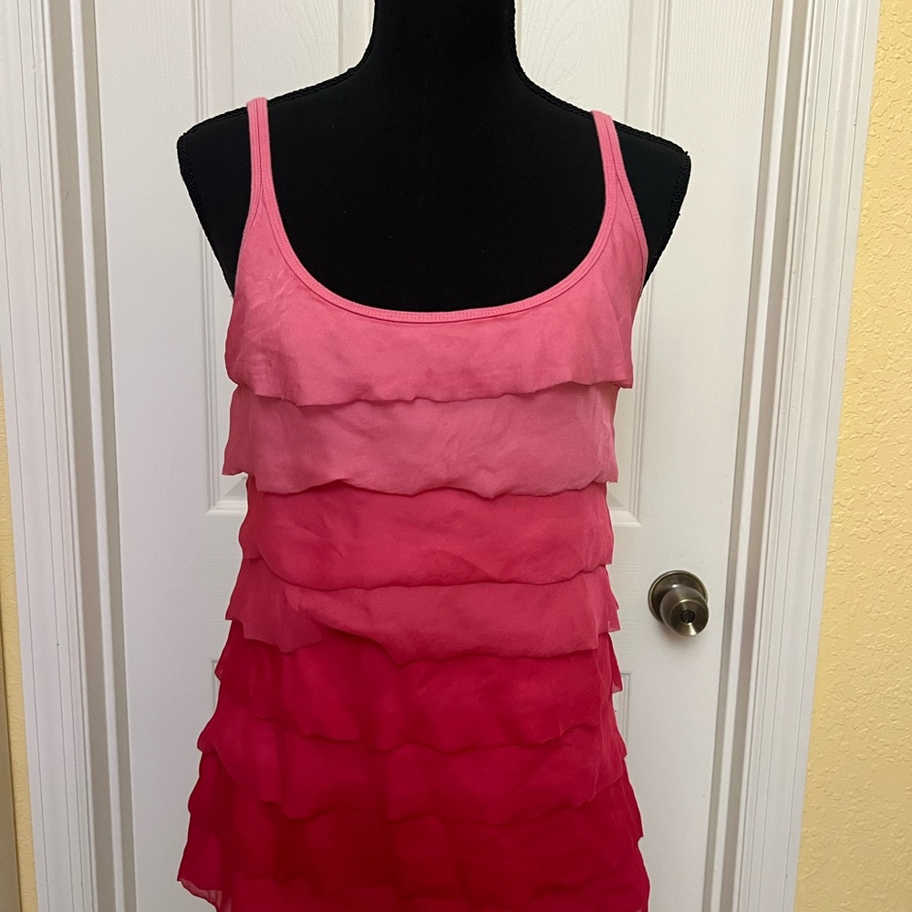 New York & Company Pink Layered Tank Top